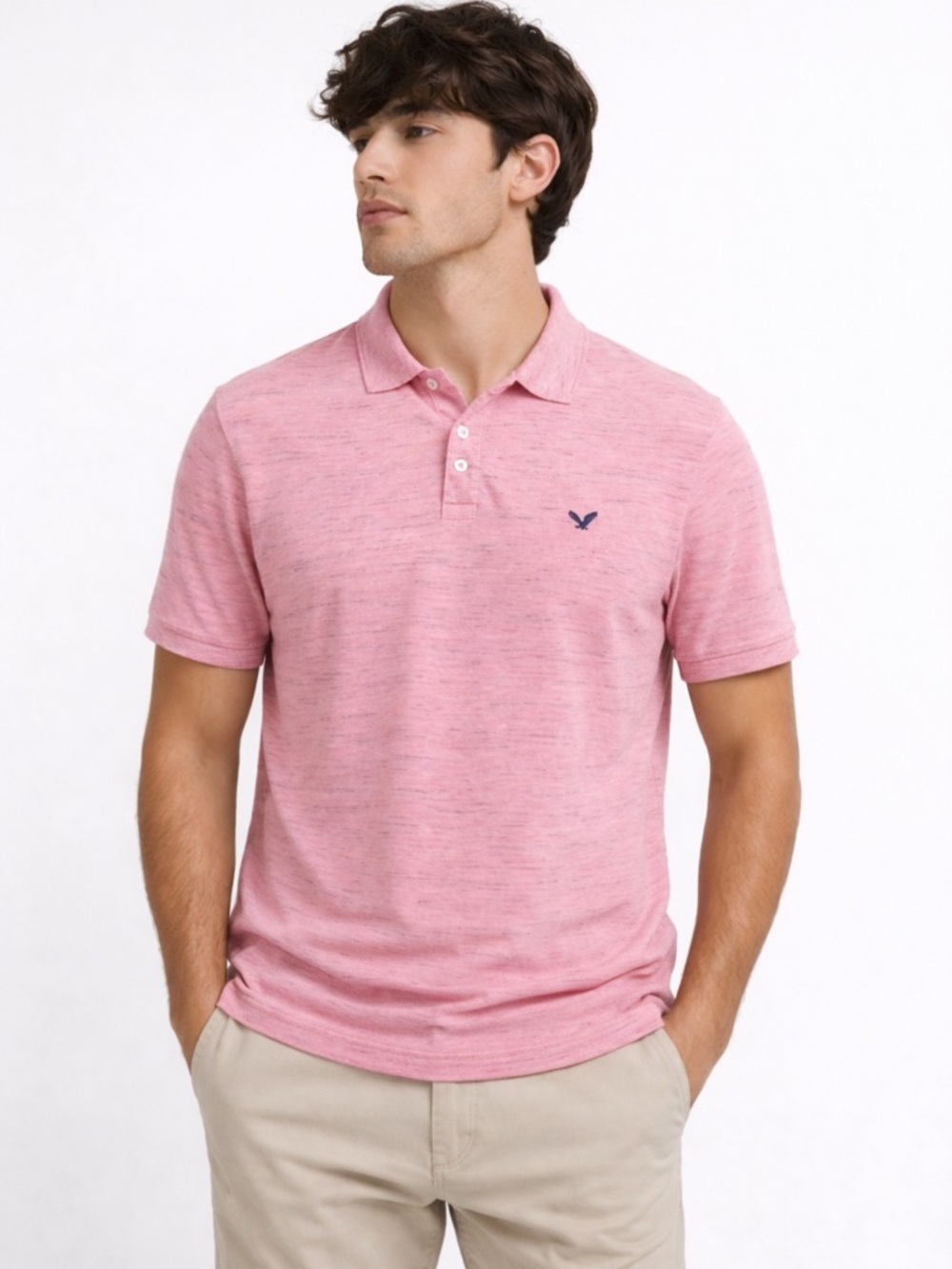 American Eagle Men’s XS Pink Stretch Polo Shirt Core Flex